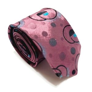 Stringbeans Plus Necktie Purple Geometric Pattern Shiny Silk Blend Neck Tie